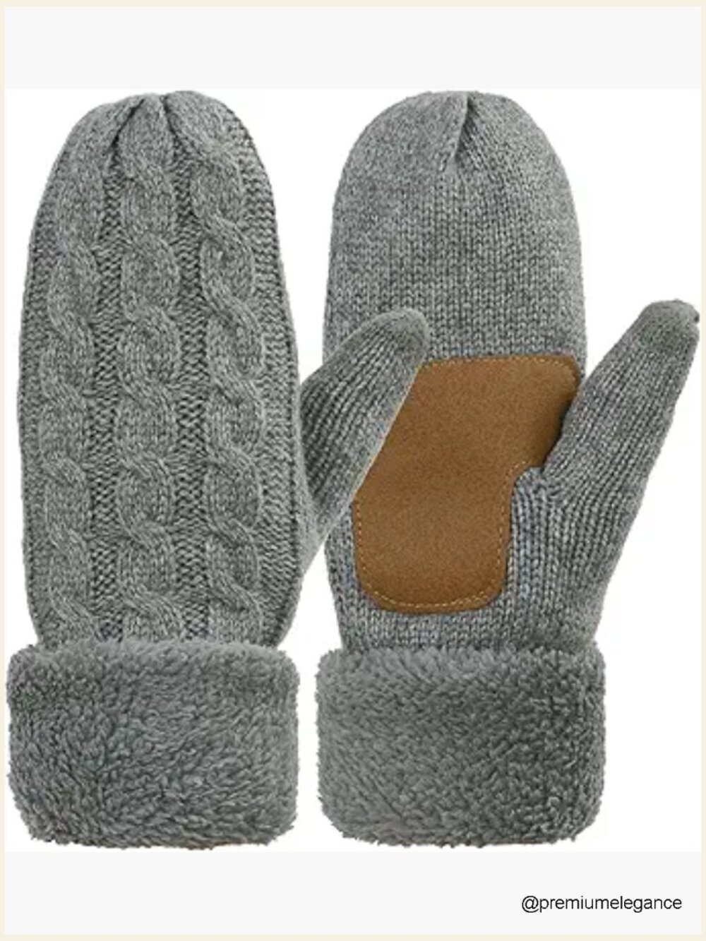 Thick Knitted Winter Mittens - Soft Fleece Lining - Cold Weather Gloves